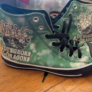 Custom Green Converse x Dungeons and Dragons All star chucks